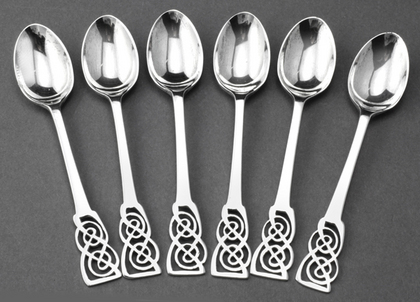 Art Deco Silver Coffee Spoons (Set of 6) - Boodle & Dunthorpe